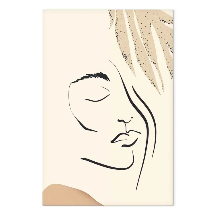 Senna Curtain (1-piece) Vertical - abstract lineart of a face