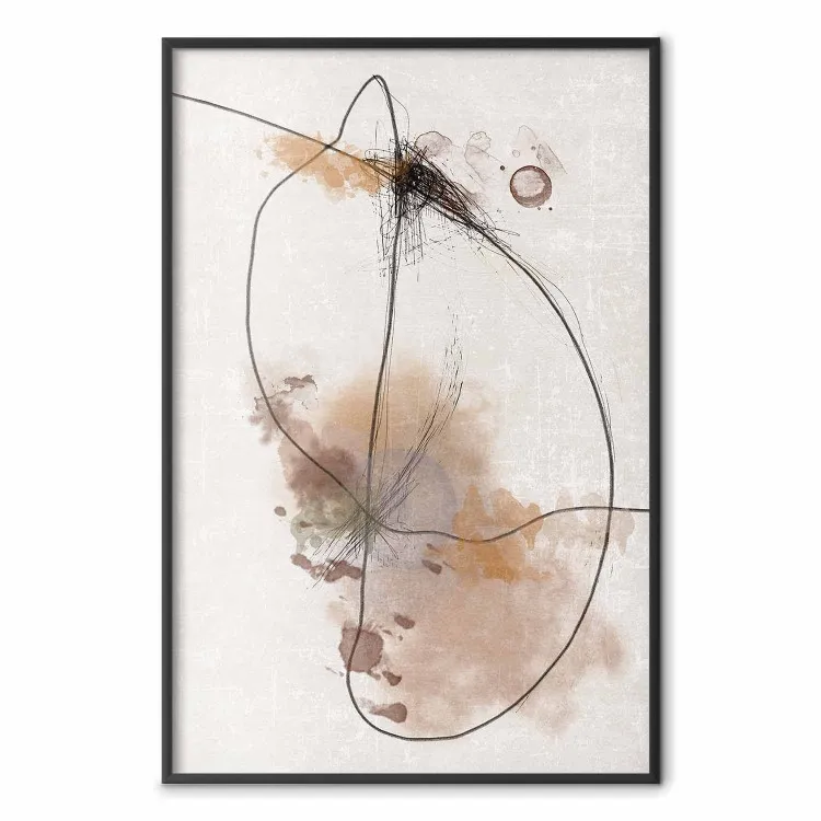 Impression of Heat - artistic abstraction with blotches and lines on a light background