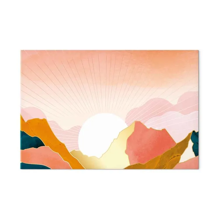 Sunny Land (1-piece) Wide - abstract sun behind mountains