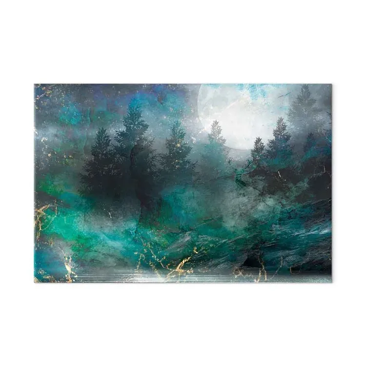 Turquoise Fullness (1-piece) Wide - coniferous forest against the moon