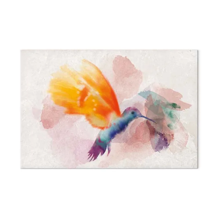 Yellow Hummingbird (1-piece) Wide - bird in delicate watercolors
