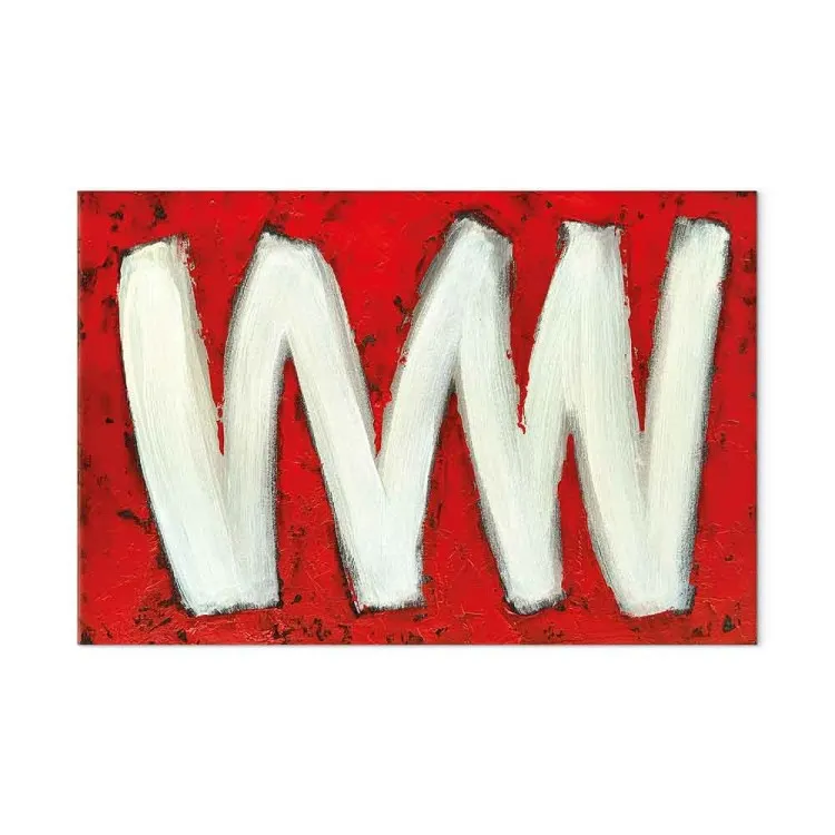 Two Letters W (1-piece) Wide - abstraction on a red background