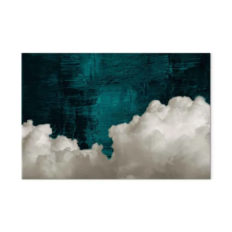 Emerald Abstraction (1-piece) Wide - clouds on a green background