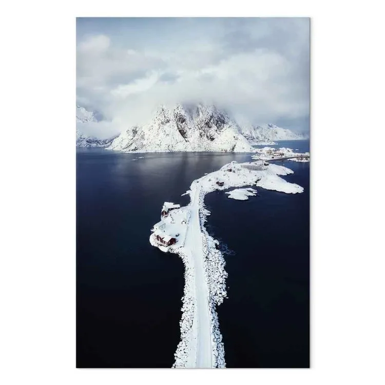 Quiet Harbor (1-piece) Vertical - water and clouds in winter landscape