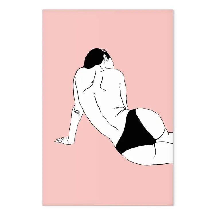 Female Body (1-piece) Vertical - inverted figure on pink background