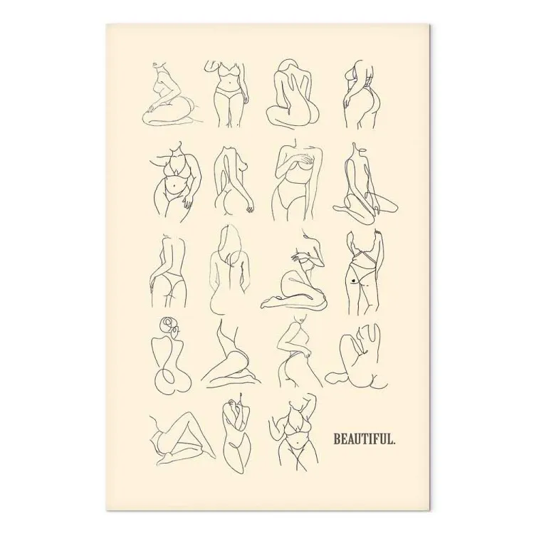 Beautiful Shapes (1-piece) Vertical - female nudes in lineart style
