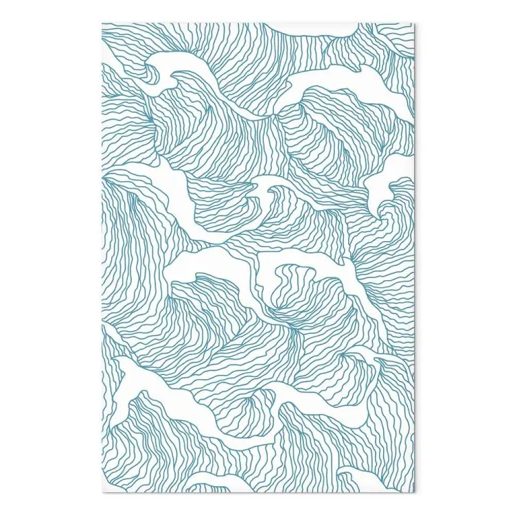 Sea of Japan (1-piece) Vertical - abstraction in blue waves