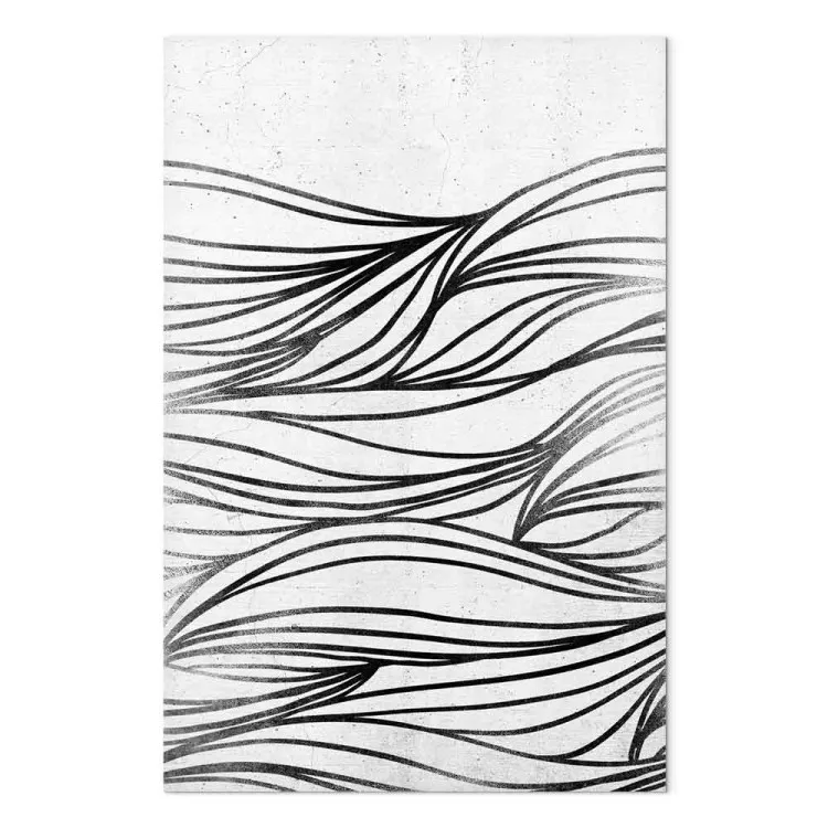 Drawings on Water (1-piece) Vertical - black and white abstraction