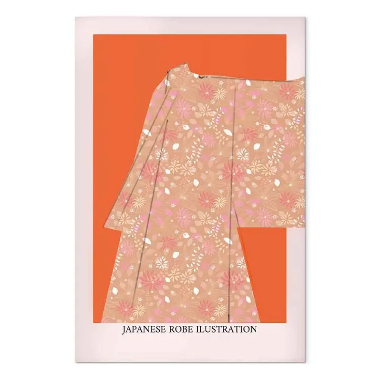 Japanese Kimono (1-piece) Vertical - text and Zen-style clothing