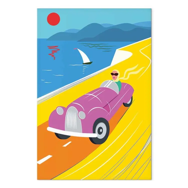 Colorful Ride (1-piece) Vertical - landscape with a car against the sea