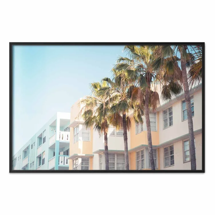The City of Miami - Palm Trees and the Florida Coast Architecture in Summer in Pastels