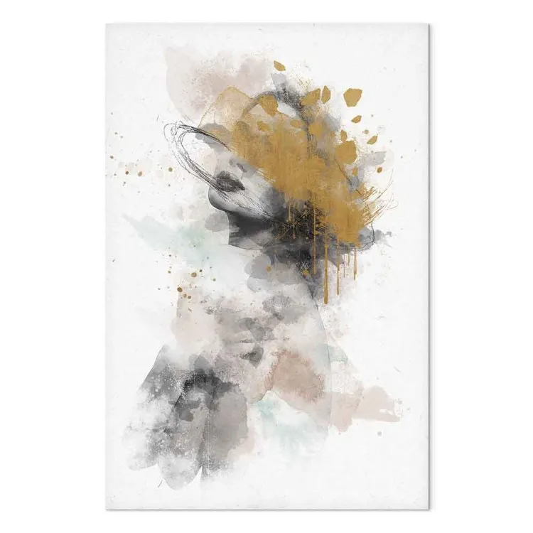 Golden Sigh (1-part) - Abstract Portrait of a Woman's Face