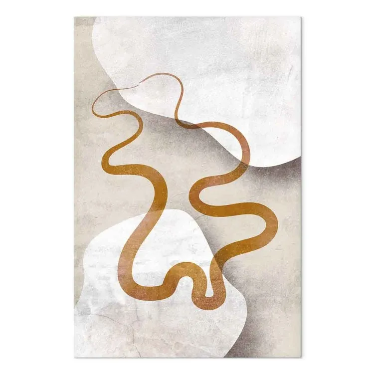 Orange Ribbon (1-piece) - abstraction in two brown waves