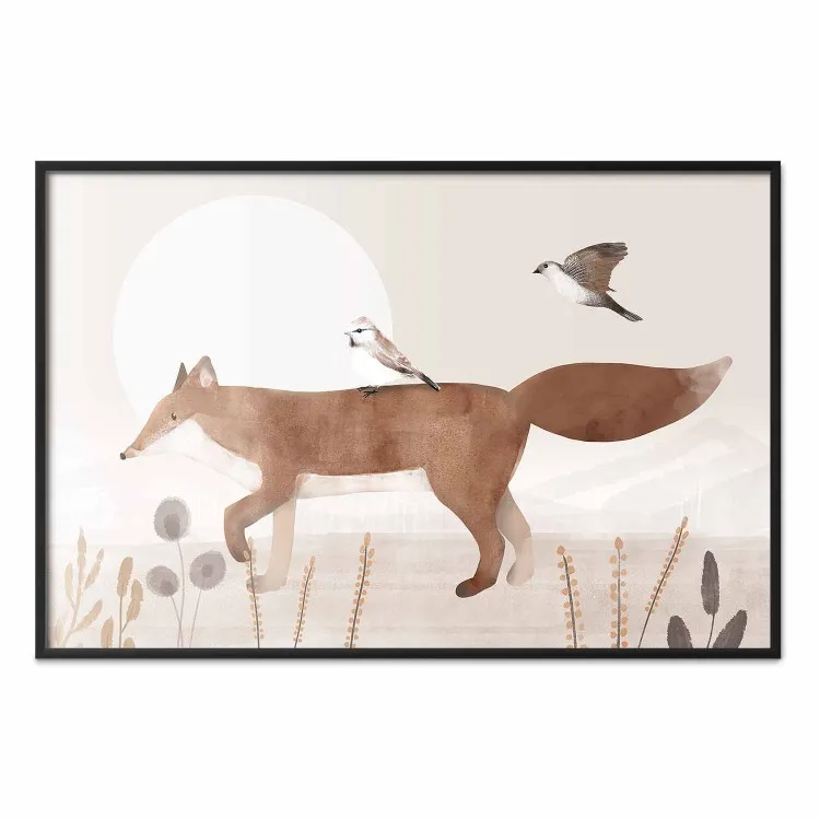 Wandering Fox and Birds - Forest Animals Heading Towards the Sun