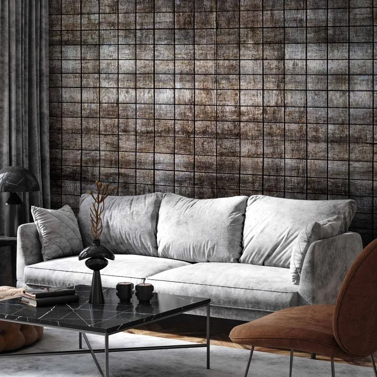 Wooden tiles - dark grey background with a pattern of small rectangles