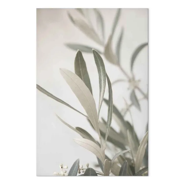 Olive Tree Branch (1-piece) - landscape in leaves on a light background