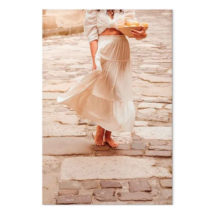 Lady with Lemons (1-piece) - woman in a white skirt and fruits
