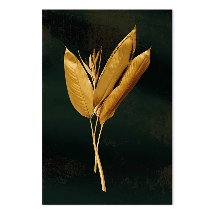 Bouquet of Leaves (1-piece) - landscape with golden foliage on a black background