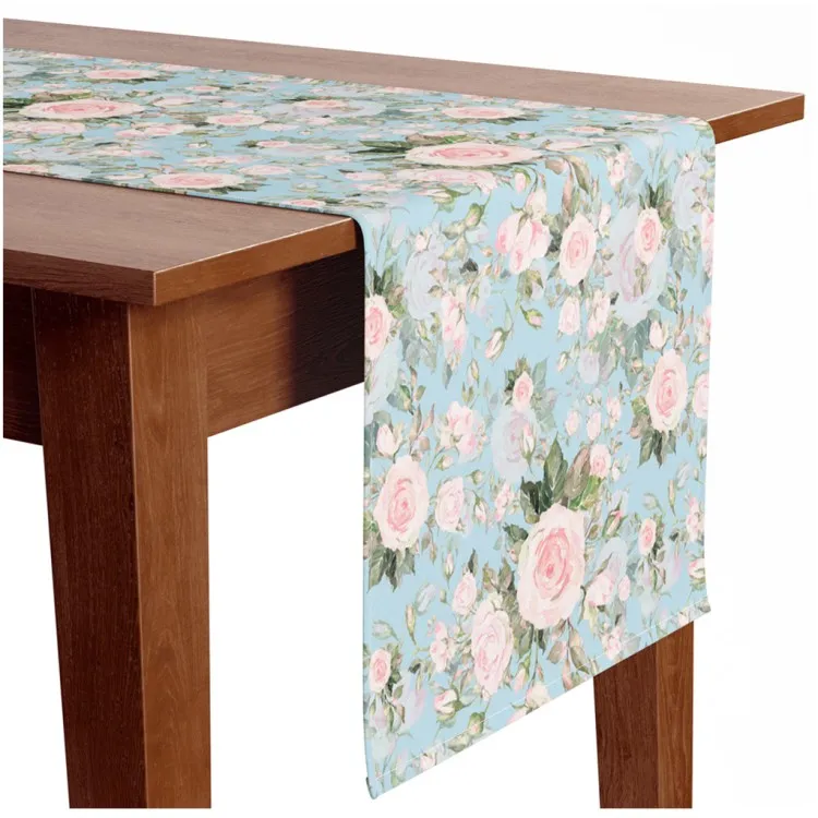 Elusive painting - roses in cottagecore style on blue background