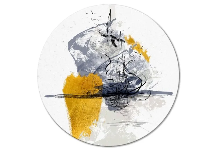 Crazy Landscape - Black and White Abstraction With Gold Additions