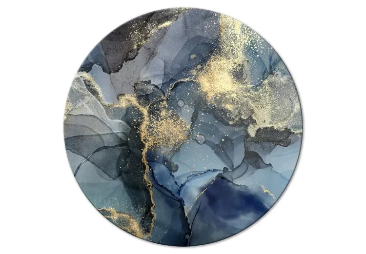 Decorative Stains - Blue Ink Blots With Golden Filings