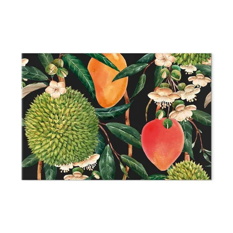 Exotic Fruits (1-piece) - tropical plants on a black background