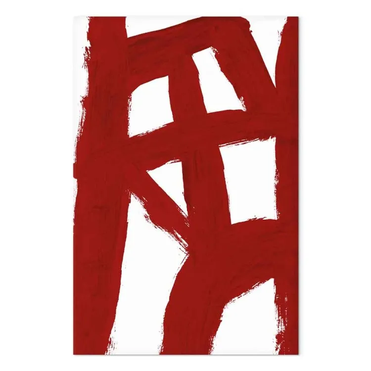 Abstract Composition (1-piece) - geometric red pattern