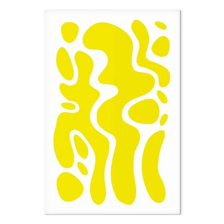 Geometric Abstraction (1-piece) - yellow fluid shapes and forms