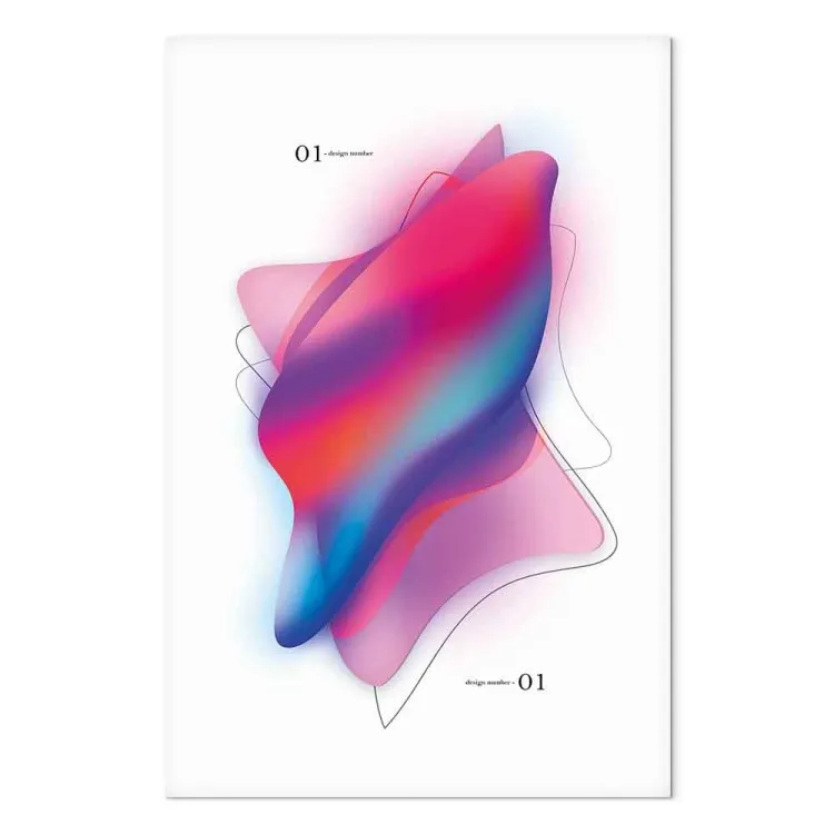 Colorful Abstraction (1-piece) - convex shapes in shades of pink