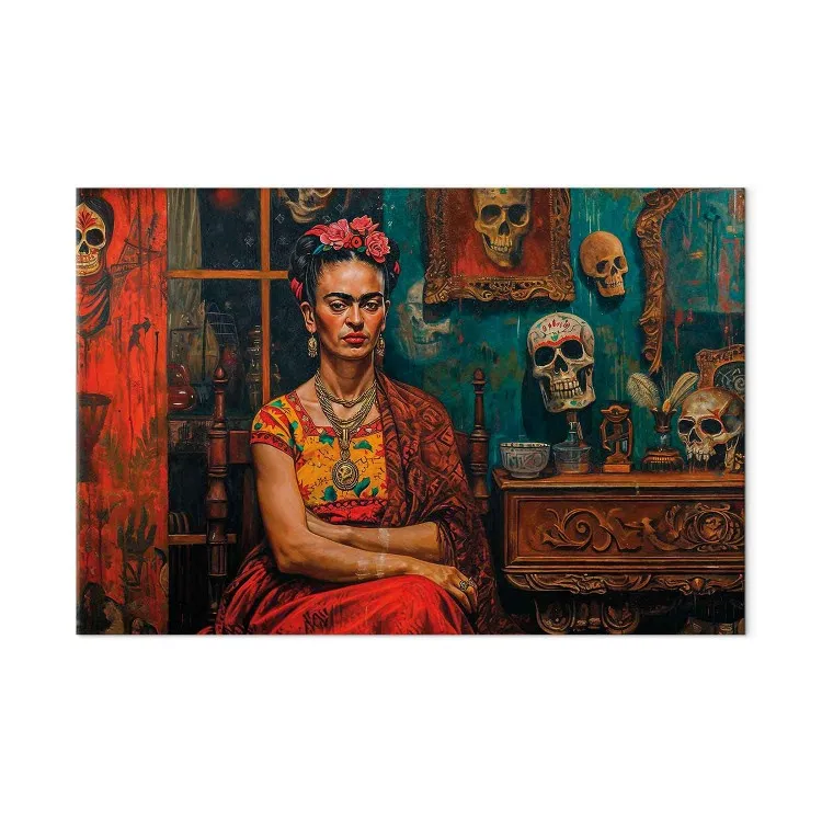 Frida Kahlo - Composition With the Painter Sitting in a Room With Skulls [Large Format]