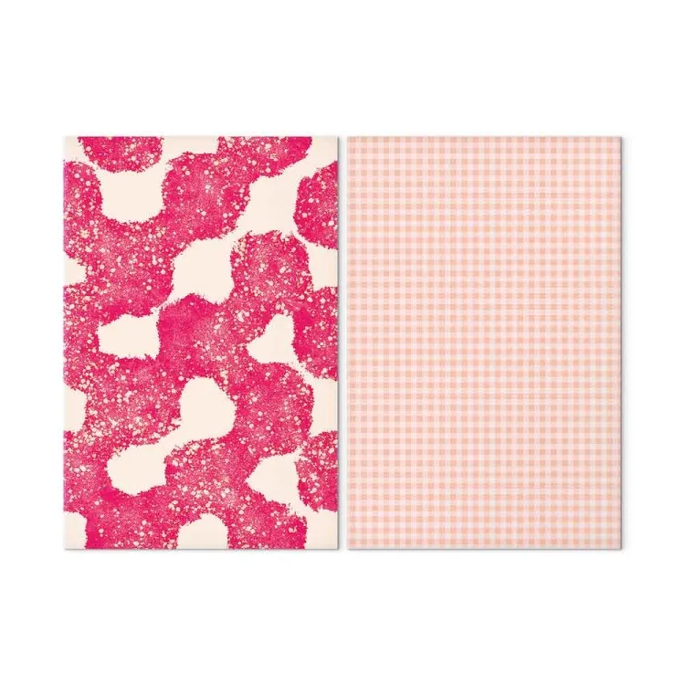 Pink Compositions - Pastel Geometric Patterns and Abstract Blotches on Light Background