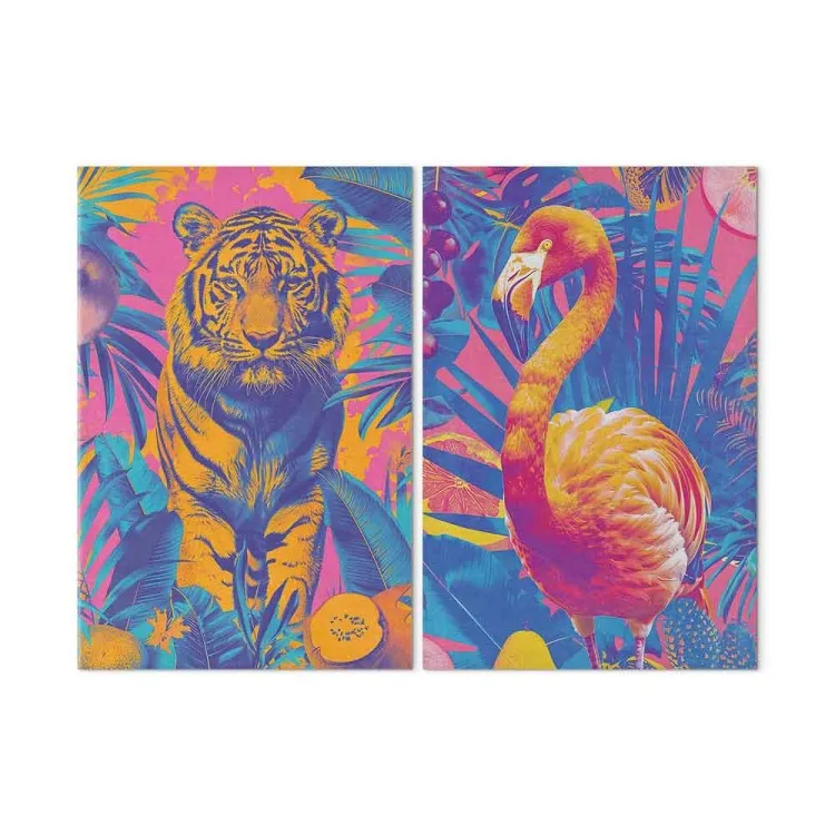 Tropical Images - Pop-Art Animals Against Colorful Jungle Background