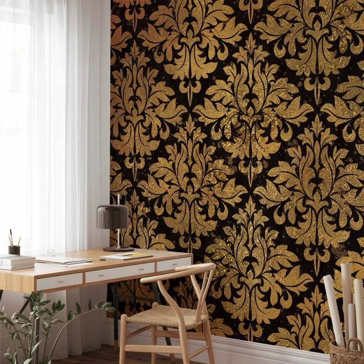 Golden baroque - black background with regular gold ornaments