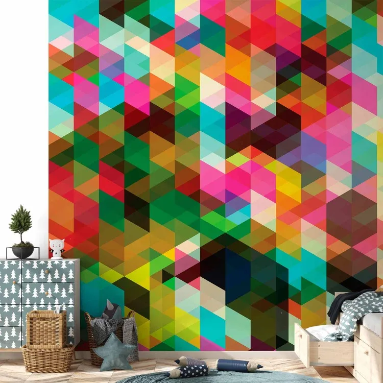 Colourful geometry - background in the form of regular geometric figures