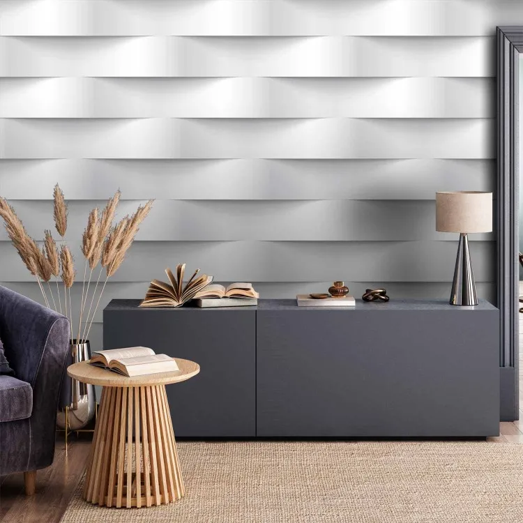White illusion - motif of geometric elements creating a wave effect