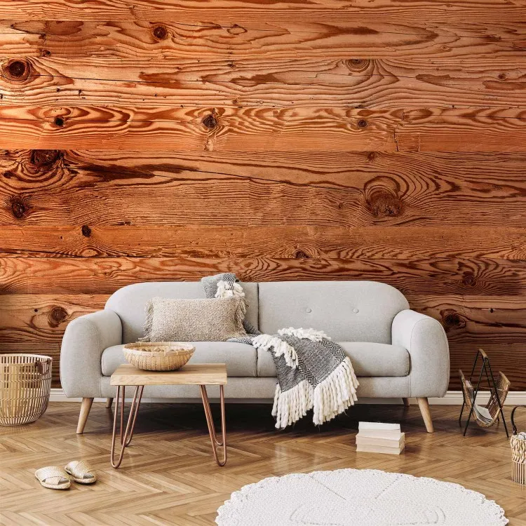 Brown boat - background with texture of horizontally arranged wooden planks