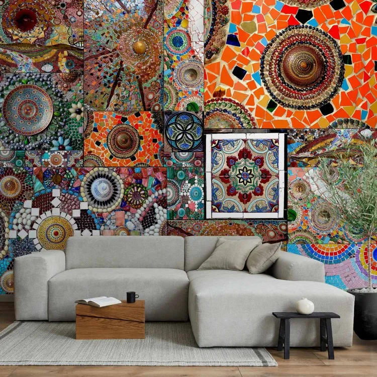 Moroccan treasures - a colourful composition of stones in the form of a mosaic