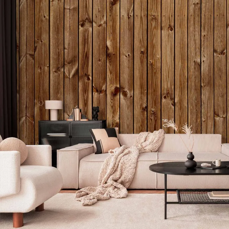 Pine elegance - light background with texture of brown wood planks