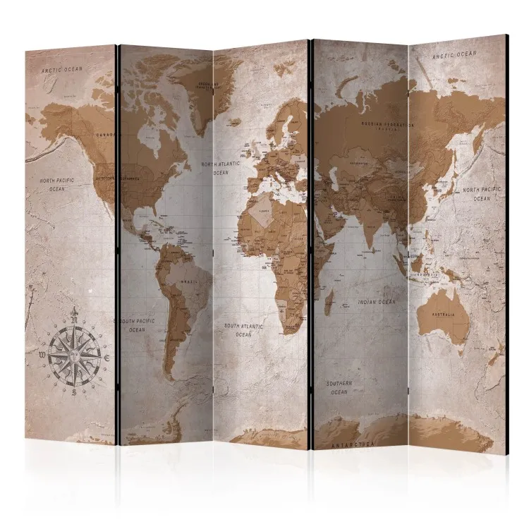 Oriental Journeys - oriental world map with brown continents